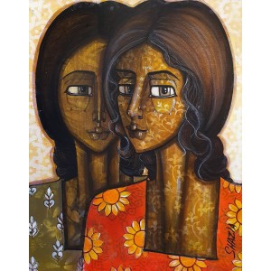 Shazia Salman, 24 x 30 Inch, Acrylics on Canvas, Figurative Painting, AC-SAZ-076